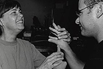 Two people tactile signing